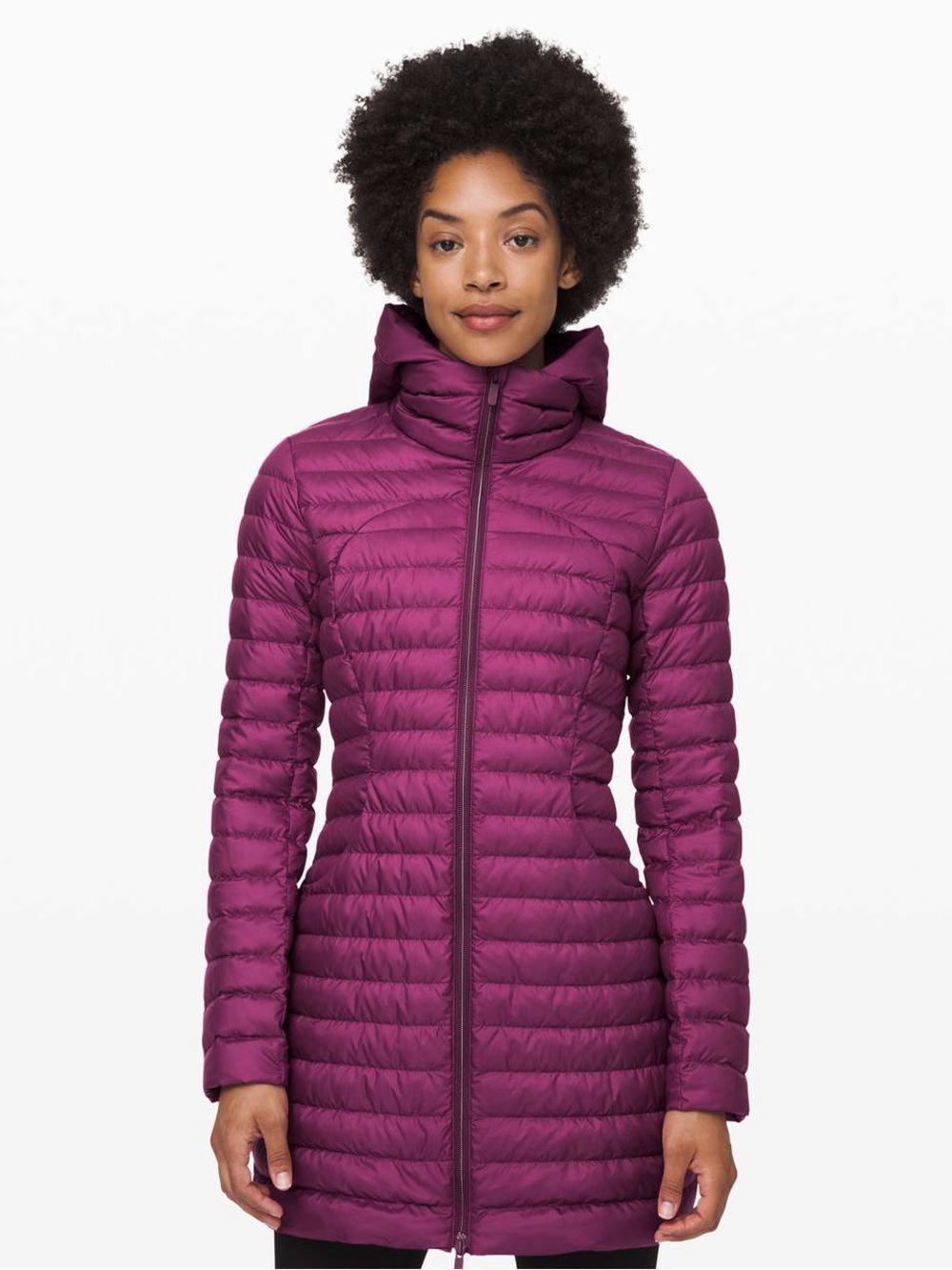 lululemon athletica Long Hooded Puffer Jacket - Plum
